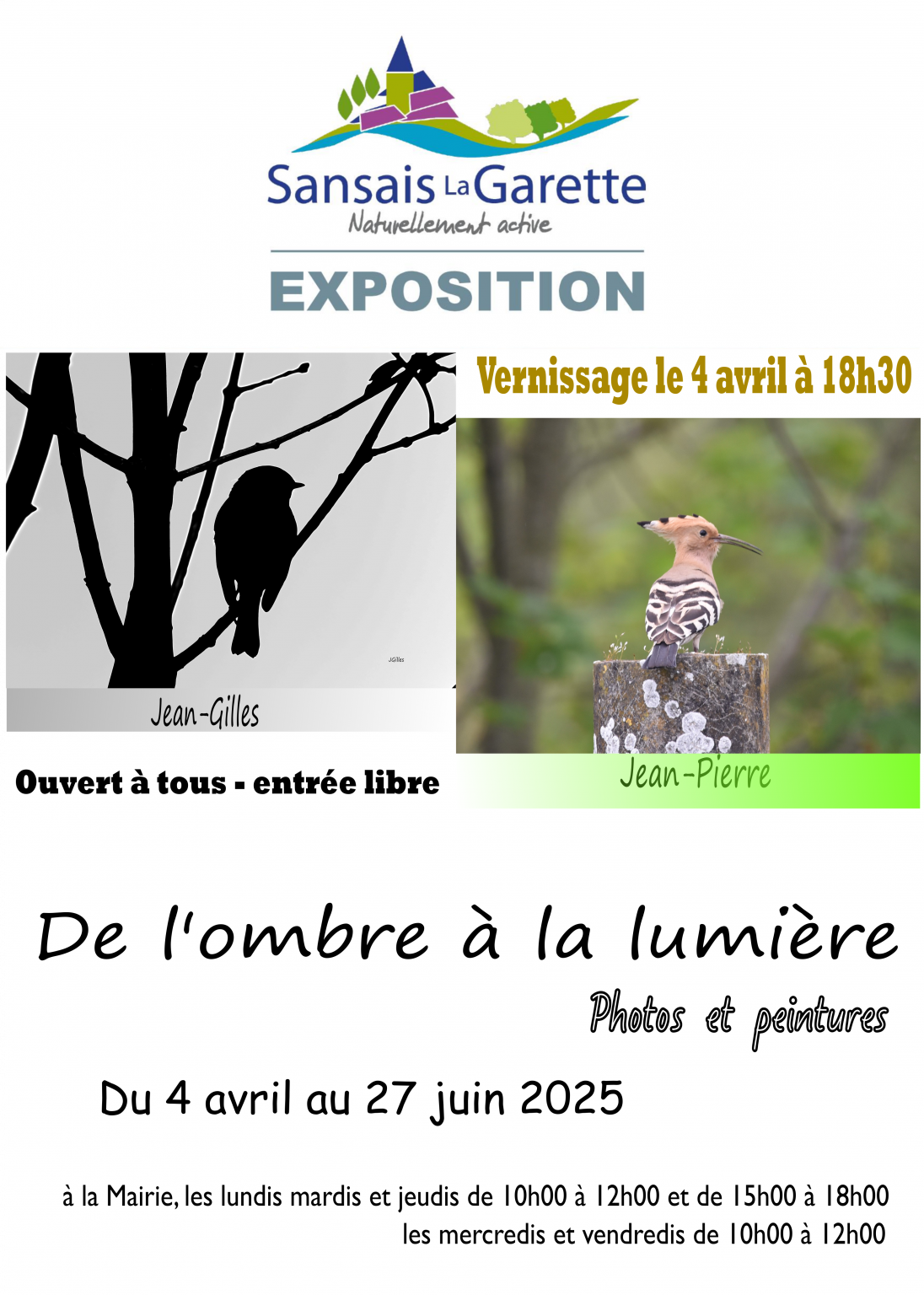 Exposition de peintures et photos du 4 avril au 27 juin
