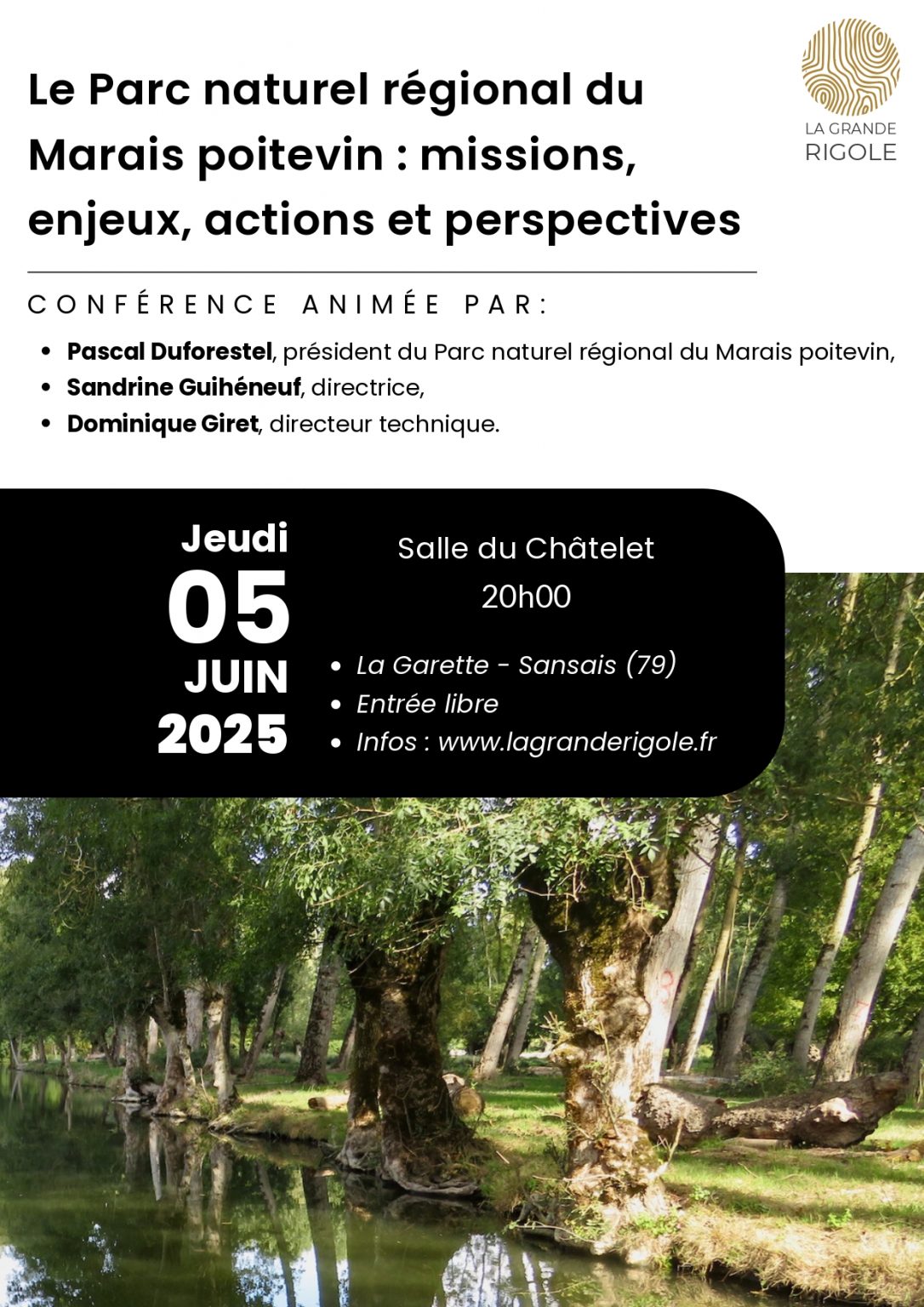 Conférence La Grande Rigole et Parc Marais Poitevin