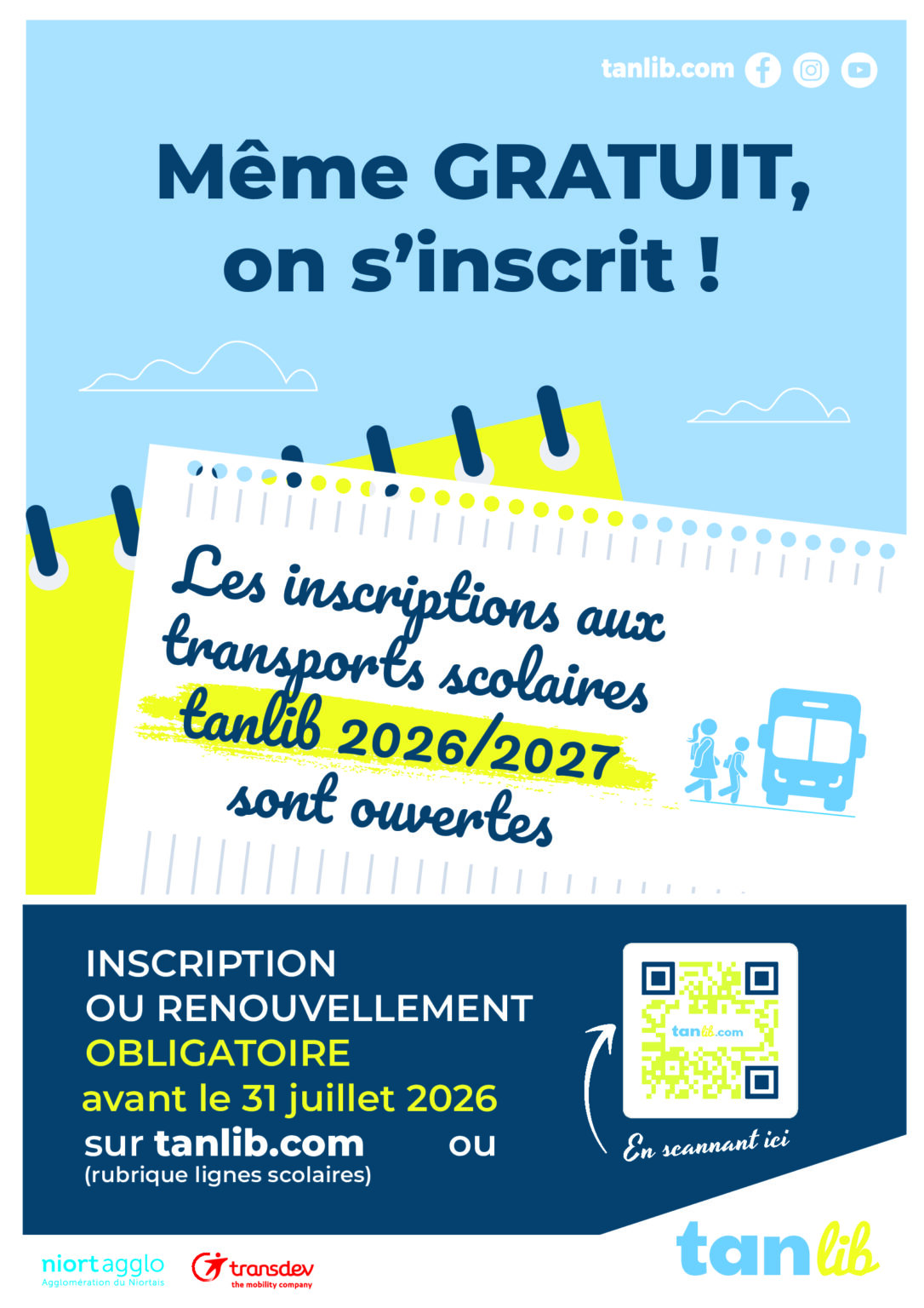Inscriptions bus scolaire 2026/2027